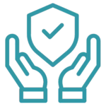 Icon Hände mit Svhutzschild