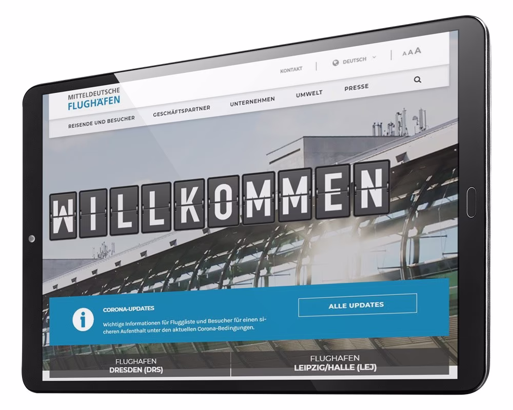 Website Mitteldeutsche Flughafen AG Website Mitteldeutsche Flughafen AG