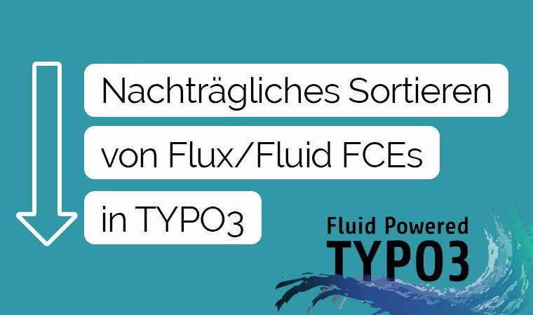 Fancy banner der das Sortieren im TYPO3 Backend illustriert.