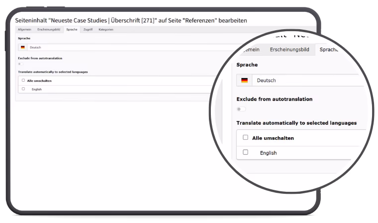 Screenshot Extension autotranslate - Bereich: "Von Übersetzungen ausschließen"