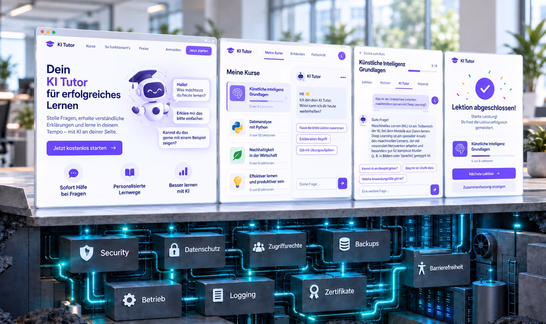 KI Klickdummy Visualisierung mit technischem Unterbau